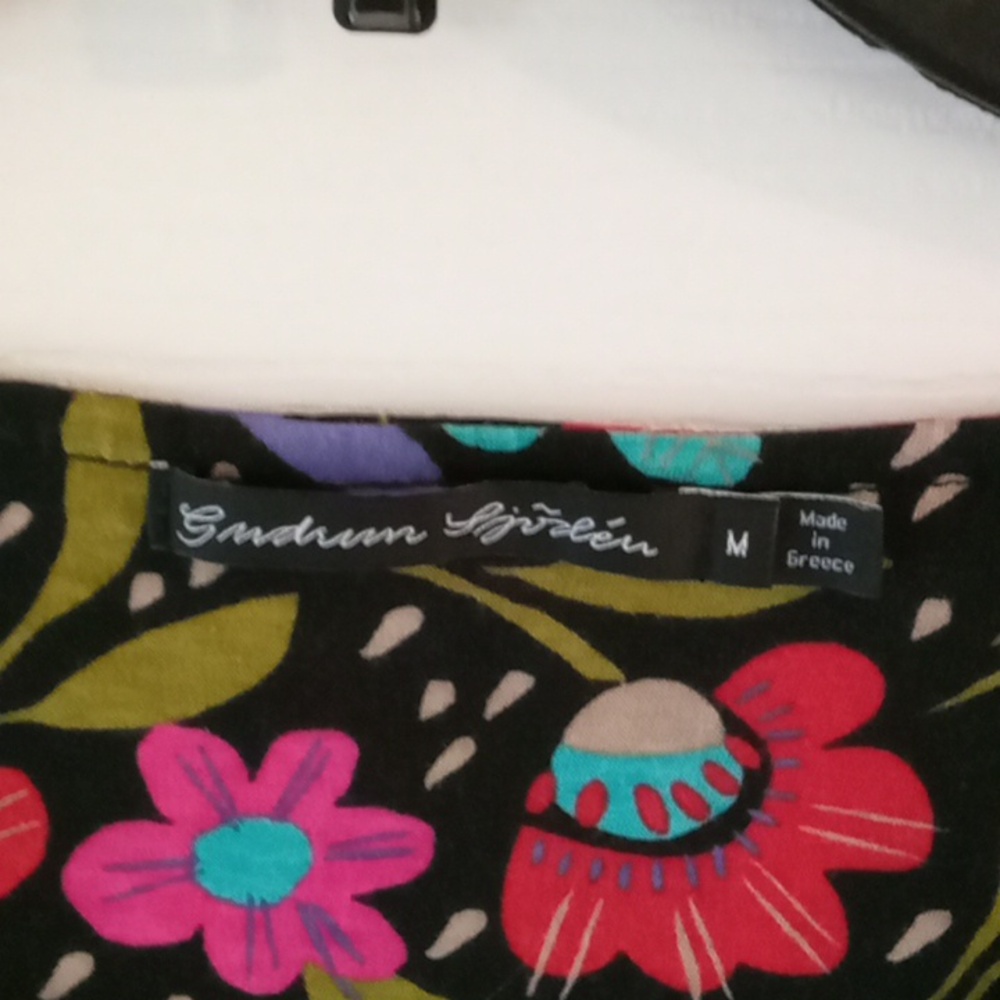 Gudrun Sjoden Black Floral Print Organic Cotton Dress - Picture 2 of 7